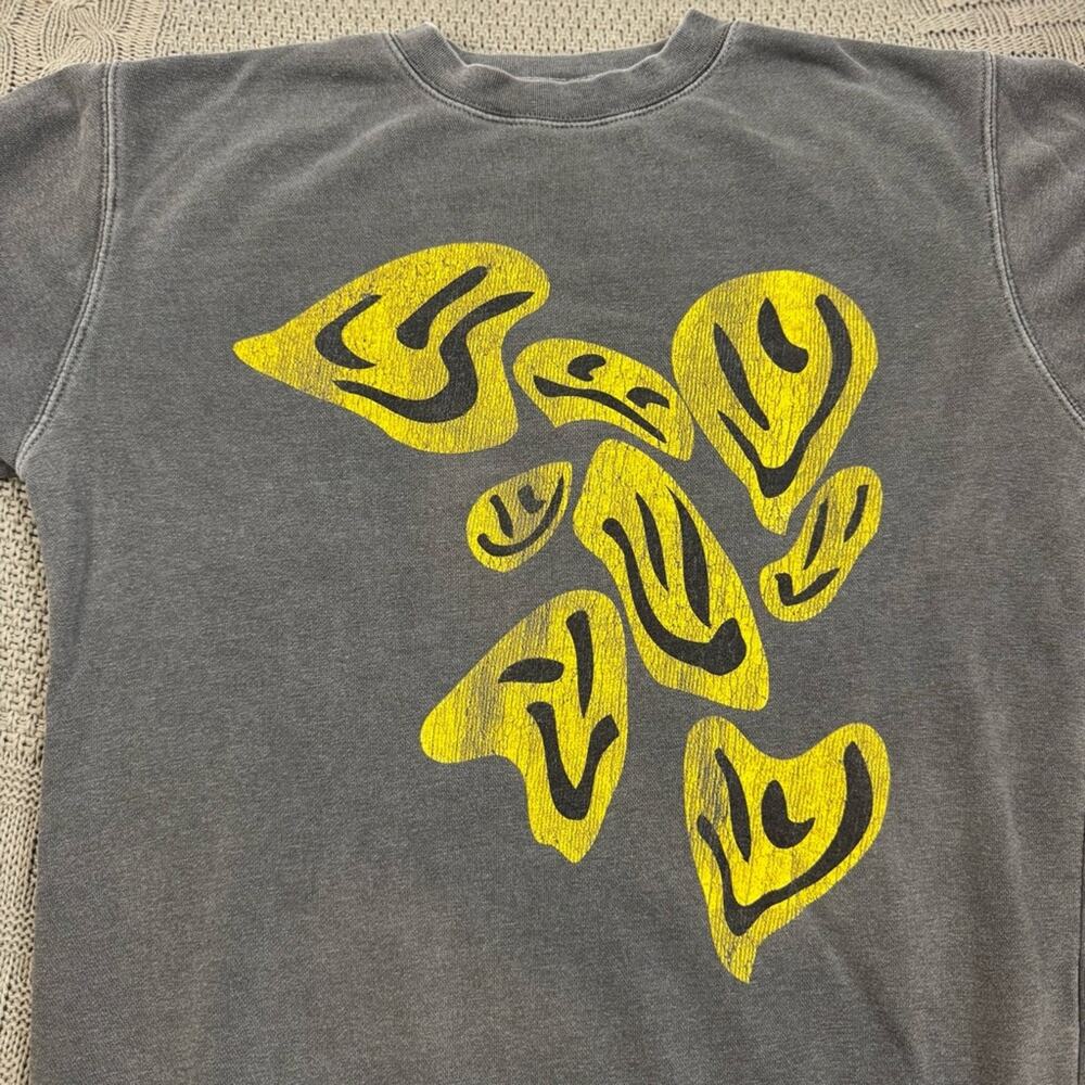 Girl Dangerous Women’s YELLOW PSYCHEDELIC SMILES Crew Neck Sweatshirt ~ S - Picture 12 of 12